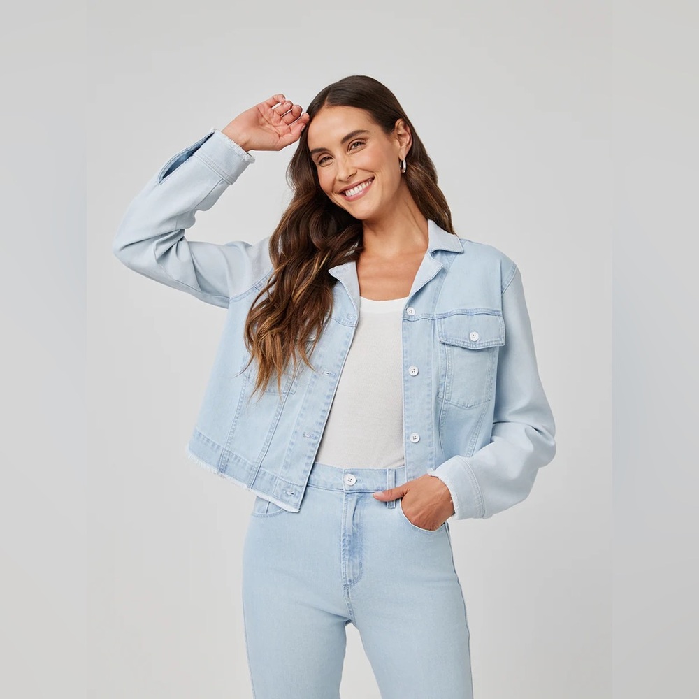 Bella Dahl Coco Fray Cropped Denim Jacket – Tidal Spray Wash